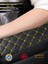 Audi A3 2003-2012 Mixgiftz Deri Oto Kolçak Kılıfı Örtüsü Capitone Süngerli Sarı Nakışlı 1