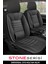 Skoda Rapid Spaceback 1.2 Tsi 90 Monte Carlo Dsg 2016 Uyumlu Taş Serisi Deri Siyah-Beyaz Oto Kılıfı Tam Set 1