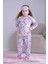 Labubu Kız Çocuk Pijama Takımı Lila-Pembe 1