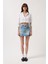 Asimetrik Kemer Denim Mini Etek 2