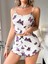 Kadın Lila Kebek Desenli Mini Şortlu Takım 5