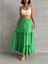 Fırfırlı Brodeli Astarlı Uzun Etek Yeşil S255047 6