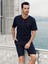 Erkek 5'li Pijama Sabahlık Röpteşambır Çeyiz Damat Set 3