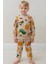 Erkek Çocuk Pamuklu İki İplik Şardonlu Bej Renk Safari Desenli Pijama Takımı 1