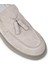 Erkek Hakiki Süet Gri Püsküllü Loafer Ayakkabı - 01994MGRIC01 5
