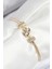 Pirinç Zirkon Taşlı Yonca Model Gold Renk Kadın Bileklik - TJ-BB7897 1