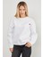3 Iplik Kalp Baskılı Bisiklet Yaka Sweatshirt 5