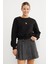3 Iplik Ayıcık Nakışlı Bisiklet Yaka Sweatshirt 4
