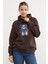 3 Iplik Ayıcık Nakışlı Oversize Kapüşonlu Sweatshirt 1