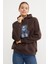 3 Iplik Ayıcık Nakışlı Oversize Kapüşonlu Sweatshirt 4