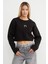 3 Iplik Fiyonk Nakışlı Crop Sweatshirt 1