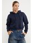3 Iplik Basic Kapüşonlu Sweatshirt 5