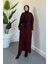 Nobile Yıldız Simli Triko Elbise Bordo 2