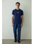 Indigo Erkek Western Sloganlı Kısa Kollu Pamuklu Pijama Takımı 1