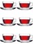 Basic Fincan Takımı 12 Parça 240 ml Hacimli Şeffaf Cam Kulplu 6 Fincan ve Tabak 4