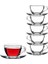 Basic Fincan Takımı 12 Parça 240 ml Hacimli Şeffaf Cam Kulplu 6 Fincan ve Tabak 10