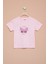 Pembe Kelebek Baskılı Payetli Kız Çocuk Tişört 20998 1