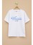 Ekru West Side Kabartmalı Yazılı Kız Çocuk Bisiklet Yaka Tişört 20976 1