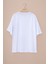 Ekru Yazı Baskılı Fiyonklu Kız Çocuk Kısa Kol Oversize Tişört 20802 3