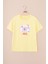 Sarı Sırtı Yazılı Fotoğraf Baskılı Kız Çocuk Bisiklet Yaka Tişört 21045 1