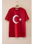Kırmızı Türk Bayrağı Baskılı Bisiklet Yaka Çocuk T-Shirt 20552 1