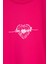 Fuşya Sırtı Kalp Baskılı Yazılı Kız Çocuk Bisiklet Yaka Tişört 20969 2