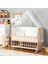 Doğal Ahşap Anne Yanı Beşik Yeni Doğan Bebek Beşiği (Boyasız) 60X120 Uyku Seti Yatak Tekerlekli 2