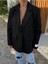 Kadın Siyah Dikiş Detaylı Oversize Blazer Ceket 3