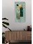 Modern Yeşil Tonlarda Geometrik Desenli Mdf Dikdörtgen Duvar Saati – 30X60 cm Uv Baskı USD098 2