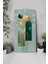Modern Yeşil Tonlarda Geometrik Desenli Mdf Dikdörtgen Duvar Saati – 30X60 cm Uv Baskı USD098 6