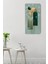 Modern Yeşil Tonlarda Geometrik Desenli Mdf Dikdörtgen Duvar Saati – 30X60 cm Uv Baskı USD098 7