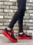 BA0302 Boa Kalın Taban Bağcıksız Tarz Casual Siyah Kırmızı Erkek Ayakkabı 6