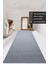 Elit Embos Gri Kabartmalı Yıkanabilir Kaymaz Taban Kesme Yolluk Halı 3