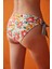 Çok Renkli Nice Çiçek Desenli Yandan Bağlama Detaylı Bikini Altı 3