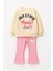 Kurdela Detaylı Jolie Baskı Kız çocuk takım - Pembe 1