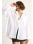 Kadın Geniş Kollu Tek Cep Detaylı Oversize Basic Poplin Gömlek 5