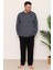 Erkek 6150-21 Uzun Kol % 100 Pamuk Pijama Takımı Füme 1