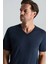 Supima Pamuk V Yaka Tencel Lacivert T-Shirt 3