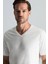 Supima Pamuk V Yaka Tencel Beyaz T-Shirt 3