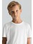 Supima Pamuk Bisiklet Yaka Tencel Beyaz Çocuk T-Shirt 3