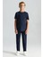 Supima Pamuk Bisiklet Yaka Tencel Lacivert Çocuk T-Shirt 2