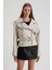 Kadın Oversize Biker Deri Ceket 1