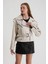 Kadın Oversize Biker Deri Ceket 4