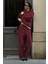 Bordo Kapüşonlu Basic Kadın Eşofman Takımı MG2533 5