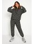 Kalın Triko Kumaş Kapüşonlu Sweatshirt ve Dar Paça Pantolon Takım Normal ve Büyük Beden 1
