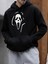 Oversize Geniş Kesim Uzun Kollu Kapüşonlu Sweatshirt – Siyah Hoodie Ghost Mask Baskılı 1