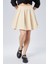 Flamlı Keten Parçalı Kısa Kloş Etek 6