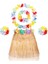 Yetişkin Çocuk Hawaii Parti Seti - 40 cm Naturel Etek + Çiçek Aksesuarlar (5 Parça) 2