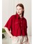 Viskon Kumaş Kırmızı Kadın Gömlek 5