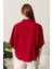 Viskon Kumaş Kırmızı Kadın Gömlek 7